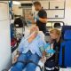 elderly man in ambulance