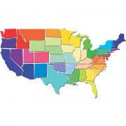 colorful continental USA map